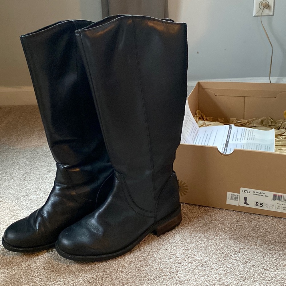 Ugh black leather boots